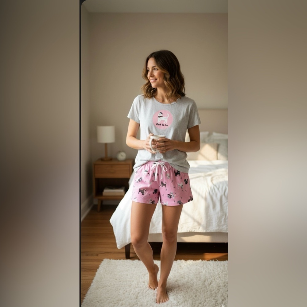 Gray and Pink Kids Pajamas Set